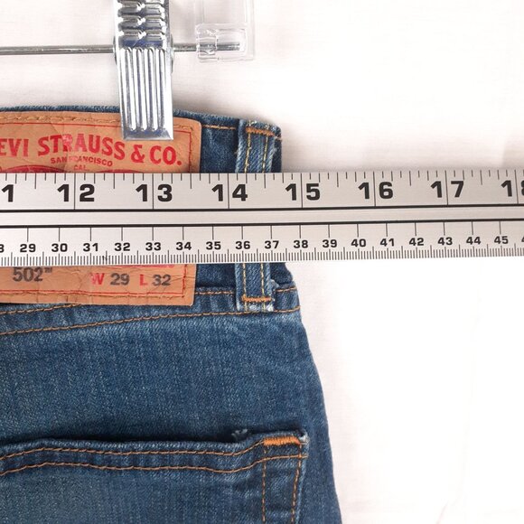 Levis Mens 502 Taper Fit Jeans Size 29W 32L Medium Wash Denim - Picture 4 of 13